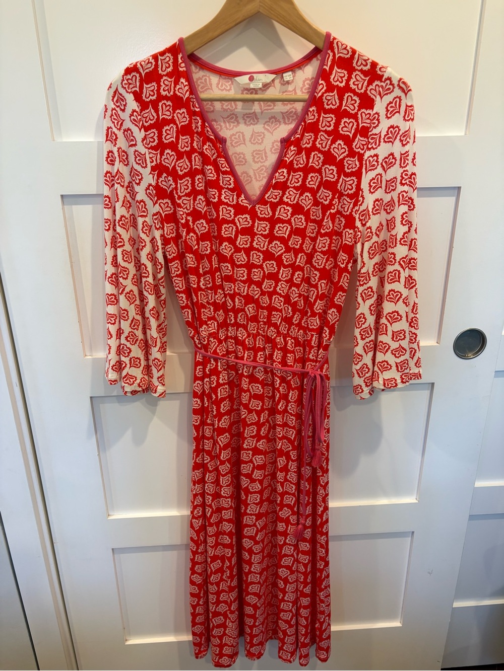 Boden v neck flare sleeve midi dress
